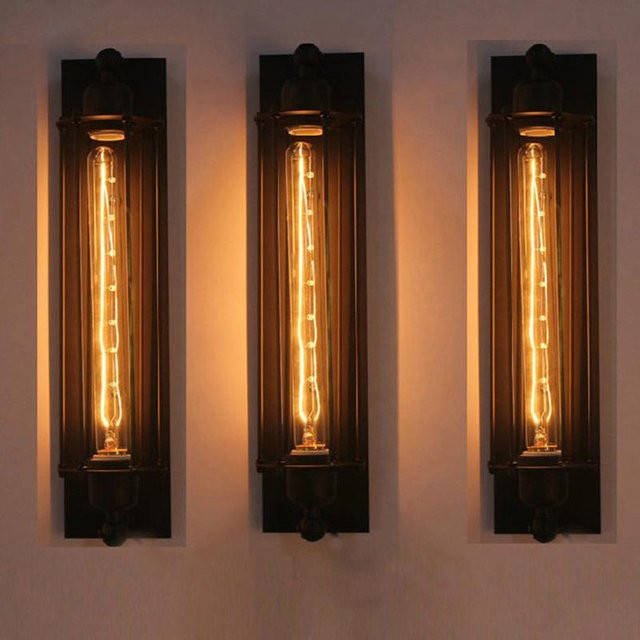 JOYINLED Retro Industrie-Stil Wandleuchte aus Eisen mit LED-Beleuchtung für Korridor, Treppe und Schlafzimmer - Bild 1