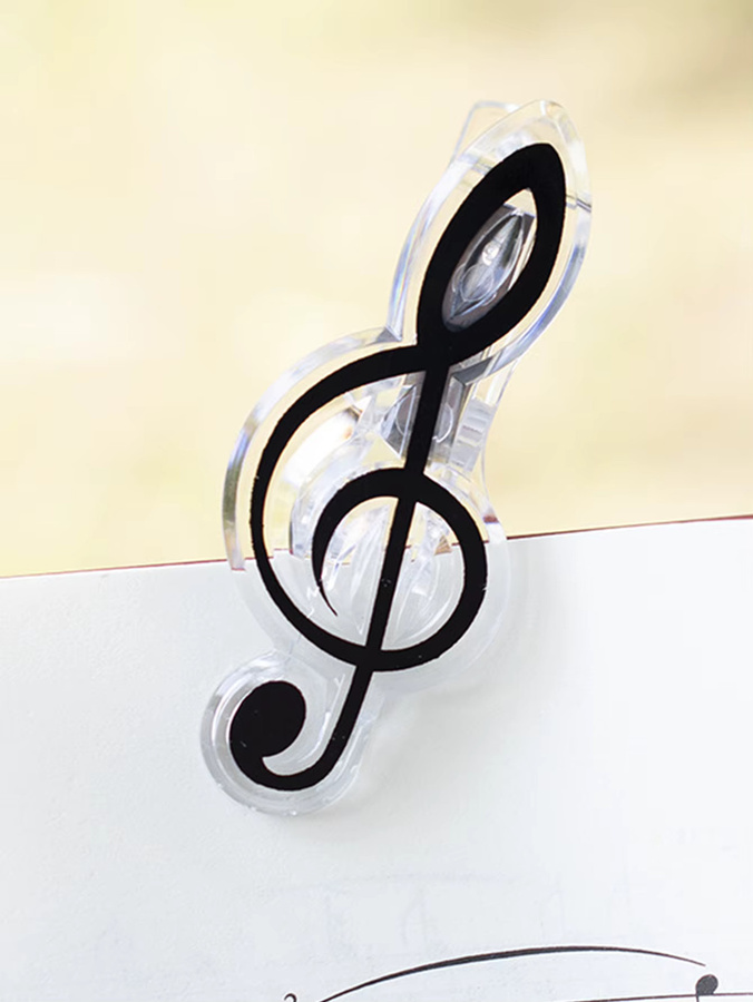 3 Stück PVC Notenklammern mit Musiknoten und Buchstaben, Notenhalter mit Federmechanismus für Klavier, Gitarre und Violine, Mehrfarbig und Transparent - Bild 2
