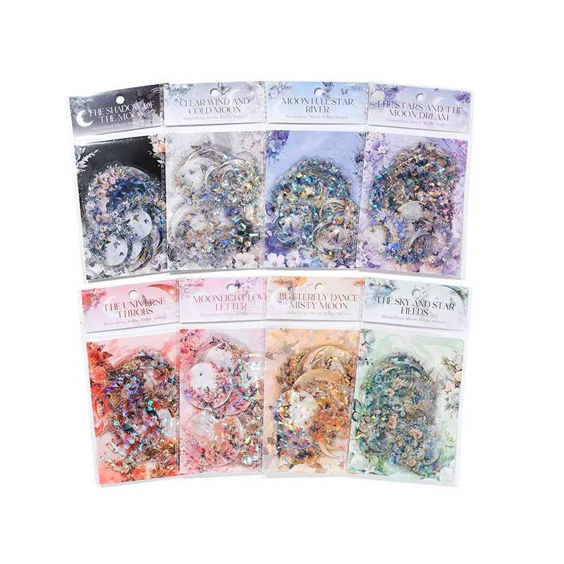 20 Stück Mengtai Vintage Aufkleber mit Mond und Blumen in Multicolour für Scrapbooking und DIY Tagebuch - Bild 3