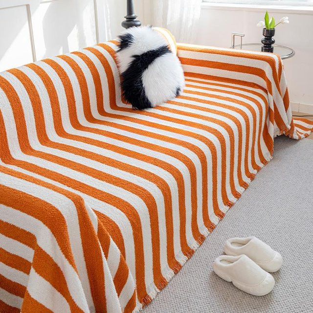 Binchi Outdoor Equipment Sofabezug im nordischen Stil, gestreift, Orange, B: 180 cm, T: 130 cm - Bild 1