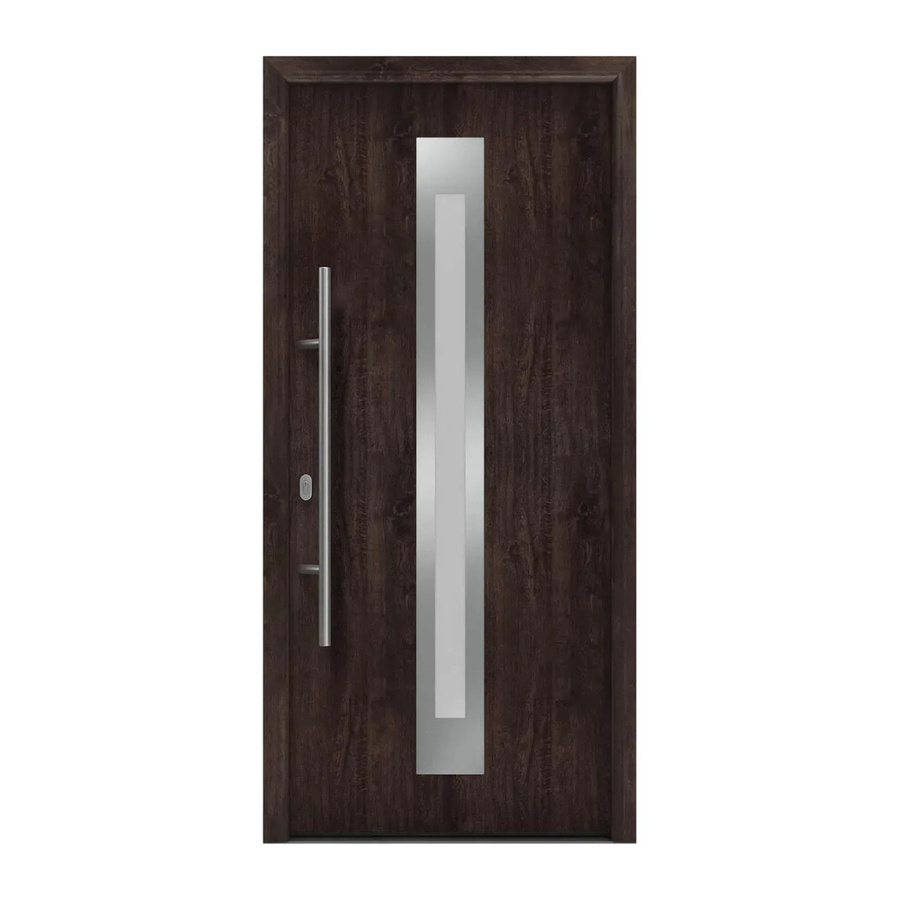 EcoStar Haustür Isopro IP 770S Eiche Dunkel mit Glaseinsatz B: 110 cm, H: 210 cm, DIN L - Bild 2
