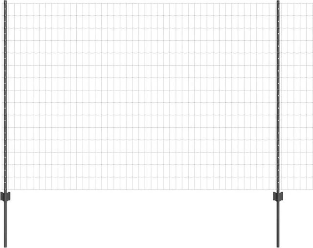 vidaXL Zaun mit Pfosten aus Stahl und PVC in Grau, Höhe: 150 cm, Länge: 10 m - Bild 1