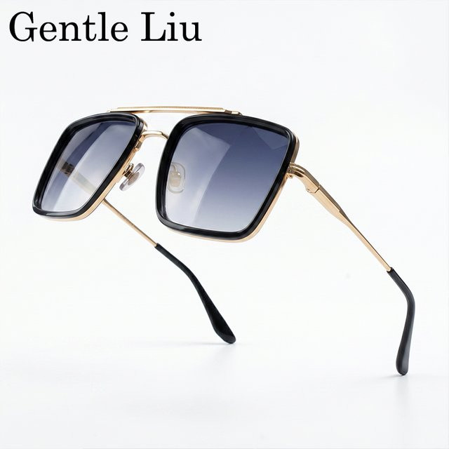 GENTLE LIU Sonnenbrille, Quadratisch, Metall, Vollrand, Herren - Bild 1