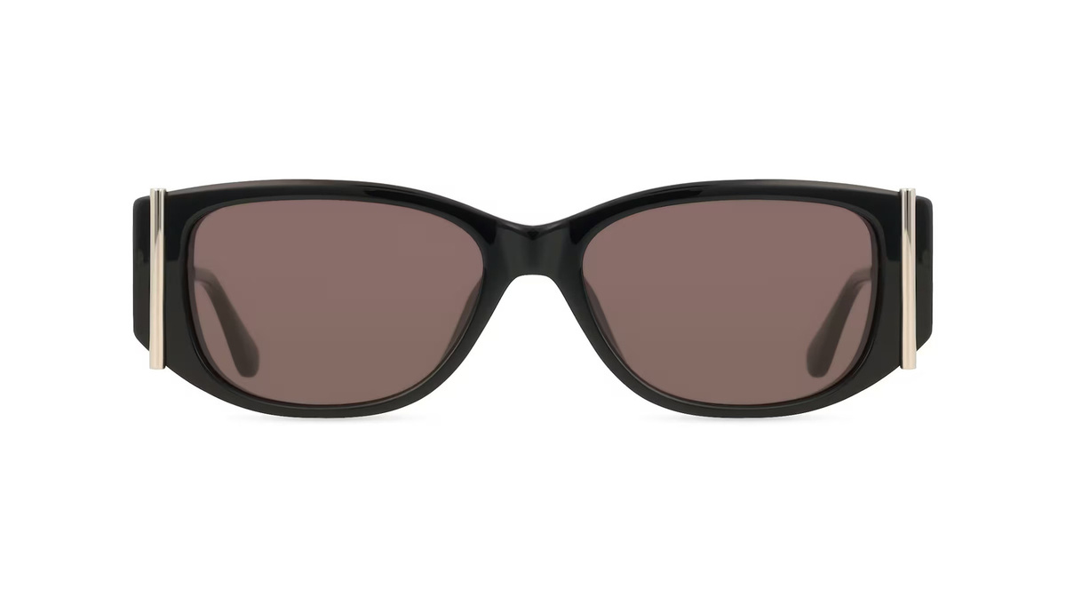 Alexander McQueen AM0494SA Sonnenbrille, Vollrand, Oval, Acetat, Damen, schwarz, grau - Bild 1