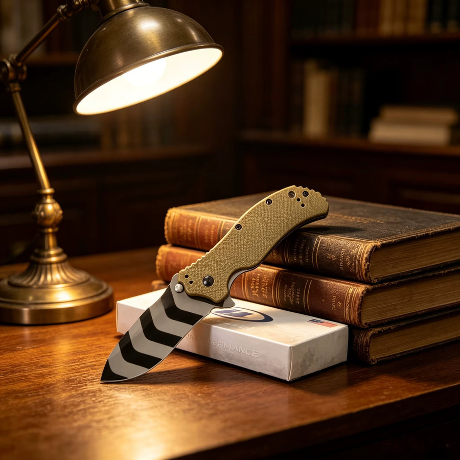 JIBENREN Z0350-EDC Mini-Klappmesser aus S30V-Stahl mit G10-Griff in Dunkelkhaki - Bild 3