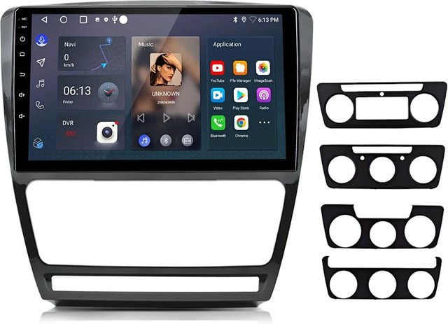 Junsun Autoradio für Skoda Octavia 2004-2014 mit 10,1 Zoll Display, Bluetooth und Wi-Fi, Schwarz - Bild 1