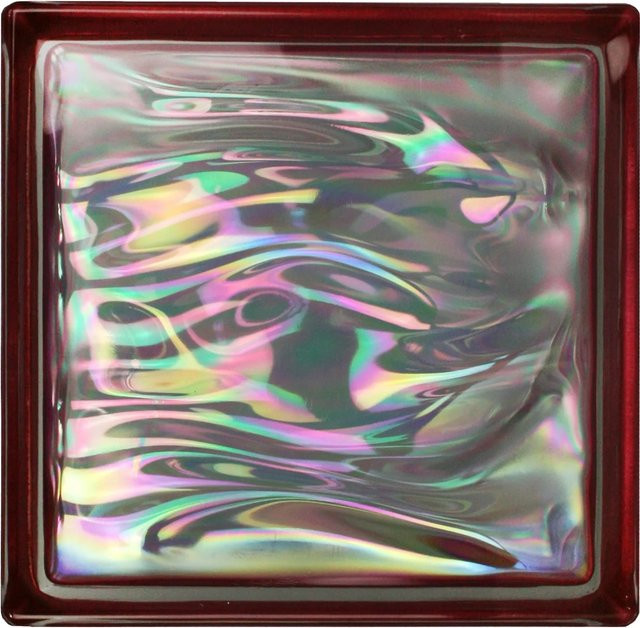 Fuchs Design Glasbaustein in Rot und Türkis, glänzend, B/H/T: 19 x 19 x 8 cm - Bild 1