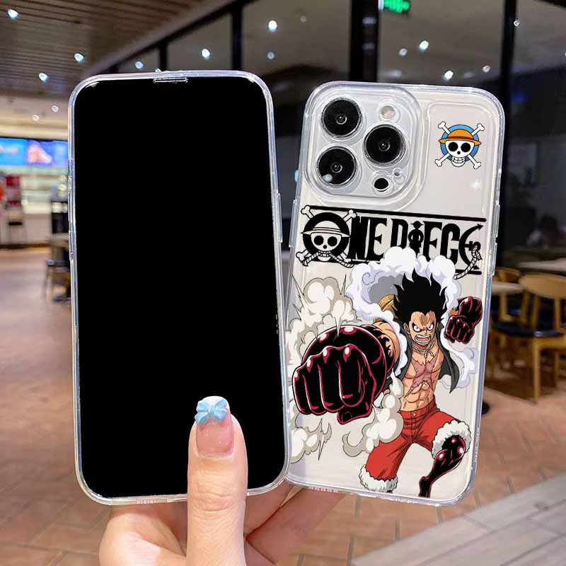 Anime Luffy Nika Handyhülle für Apple iPhone 16 15 14 13 12 11 Pro Max Plus mini Transparent Space Cover - Bild 3