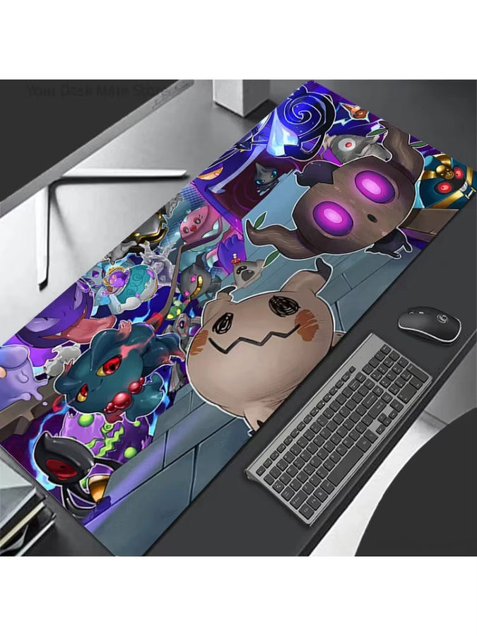Potdemiel Leder-Mauspad Anime Pikachu und Mimikyu in Multicolour als Gaming-Tastaturunterlage und Schreibtischunterlage - Bild 2