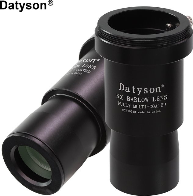 Datyson 5X Barlow-Linse 1,25 Zoll mit M42/T2-Gewinde für Astronomie-Teleskope und Astrofotografie in Schwarz - Bild 1