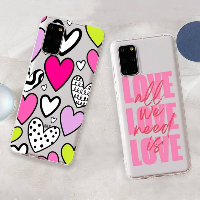 Transparente Handyhülle mit Liebesherz-Motiv für Samsung Galaxy S20 S21 S22 S23 Lite Plus Ultra - Bild 1