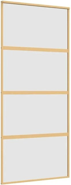 vidaXL Schiebetür in Gold aus mattem ESG-Glas und Aluminium, B: 90 cm, H: 205 cm - Bild 1