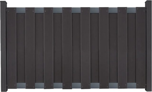 Groja Vorgartenzaun aus BPC mit Querriegel in Anthrazit, B/H: 180 x 90 cm - Bild 1