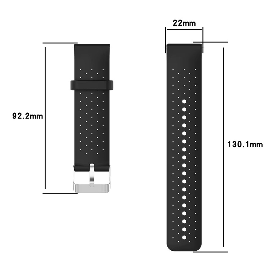 POLAR Uhrenarmband Silikon, Schwarz, Unisex, 20 mm, 22 mm - Bild 4