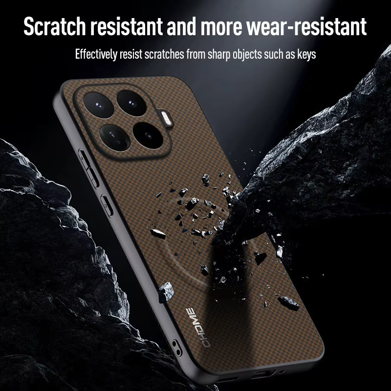 Magnetische Schutzhülle aus geprägtem PU-Leder für Xiaomi 17T und 15T Pro in Schwarz - Bild 2
