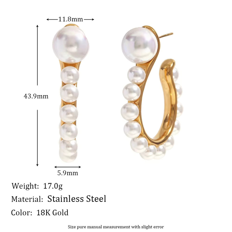 Loe Perlenohrringe, Edelstahl, 750 Gold, Damen - Bild 2