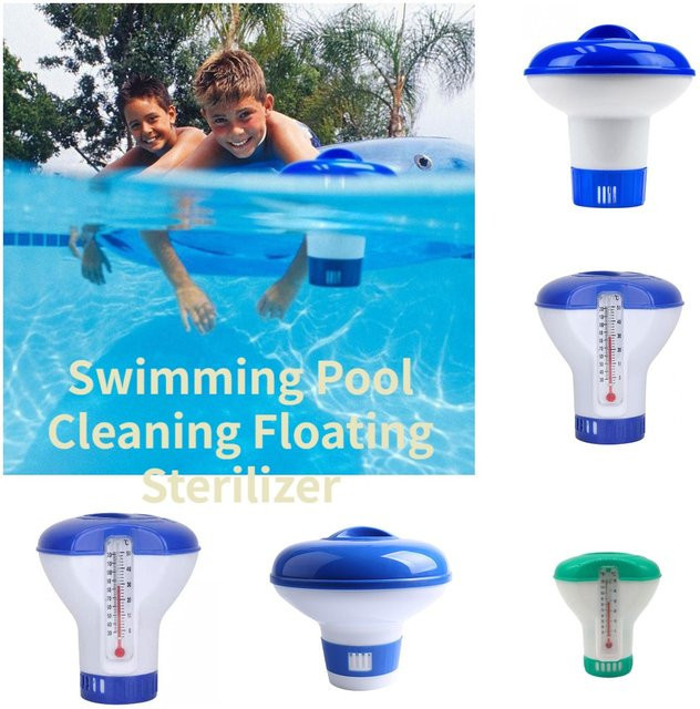 Schwimmender Chlor- und Brom-Dosierer für das Schwimmbad mit integriertem Thermometer - Bild 1