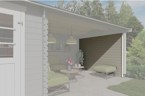 LASITA MAJA Seitenwand für Gartenhäuser aus Fichtenholz in Grau, B/H: 295 x 182,4 cm - Bild 1