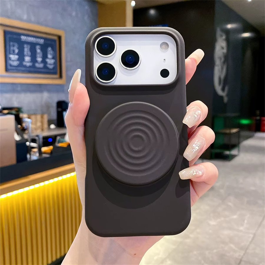 Stoßfeste Silikon Handyhülle mit mattem Water Ripple Design für iPhone 17 Air, 16, 15, 14 Pro Max und 13 in Schwarz - Bild 4
