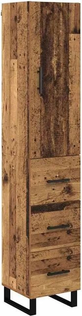 vidaXL Highboard aus Holzwerkstoff in Braun mit Türen und Schubladen, B/T/H: 34,5 x 34 x 180 cm - Bild 1