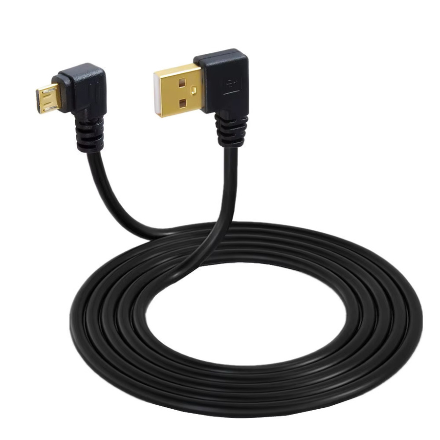 BSN USB 2.0 auf Micro-USB-B Kabel, vergoldet, 90-Grad-Winkel, schwarz, Länge: 15 cm - Bild 4