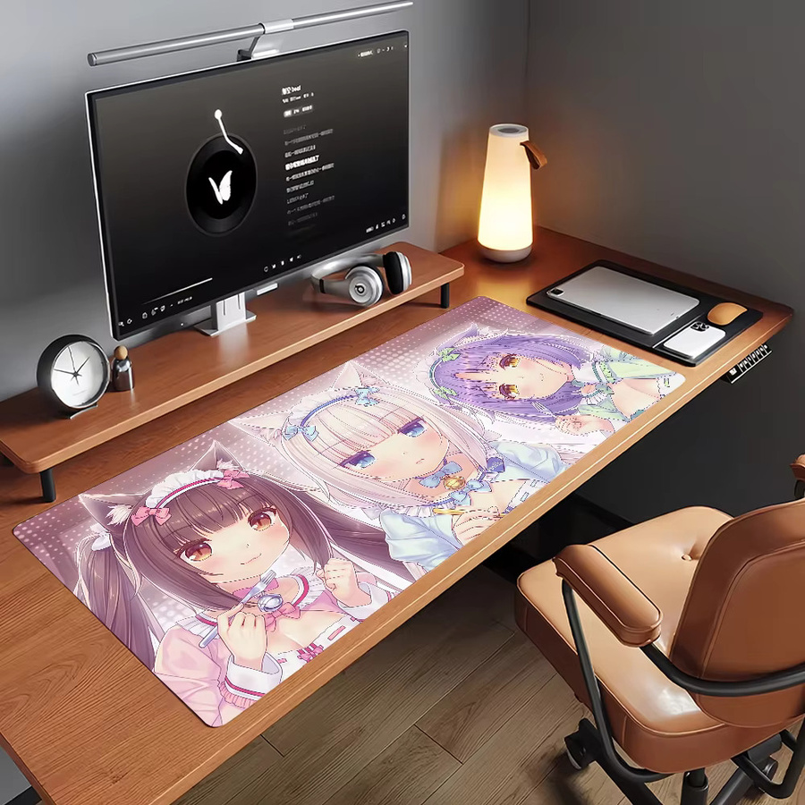 Anime N-NekoparaES XXL Mauspad in Multicolour, rutschfeste Schreibtischunterlage aus Gummi für PC und Laptop - Bild 5