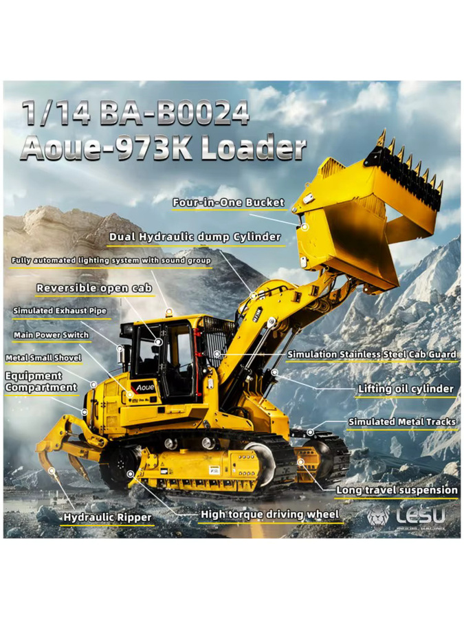 LESU 973K RTR RC Hydrauliklader, Metall, 1:14, mit Licht und Sound - Bild 6