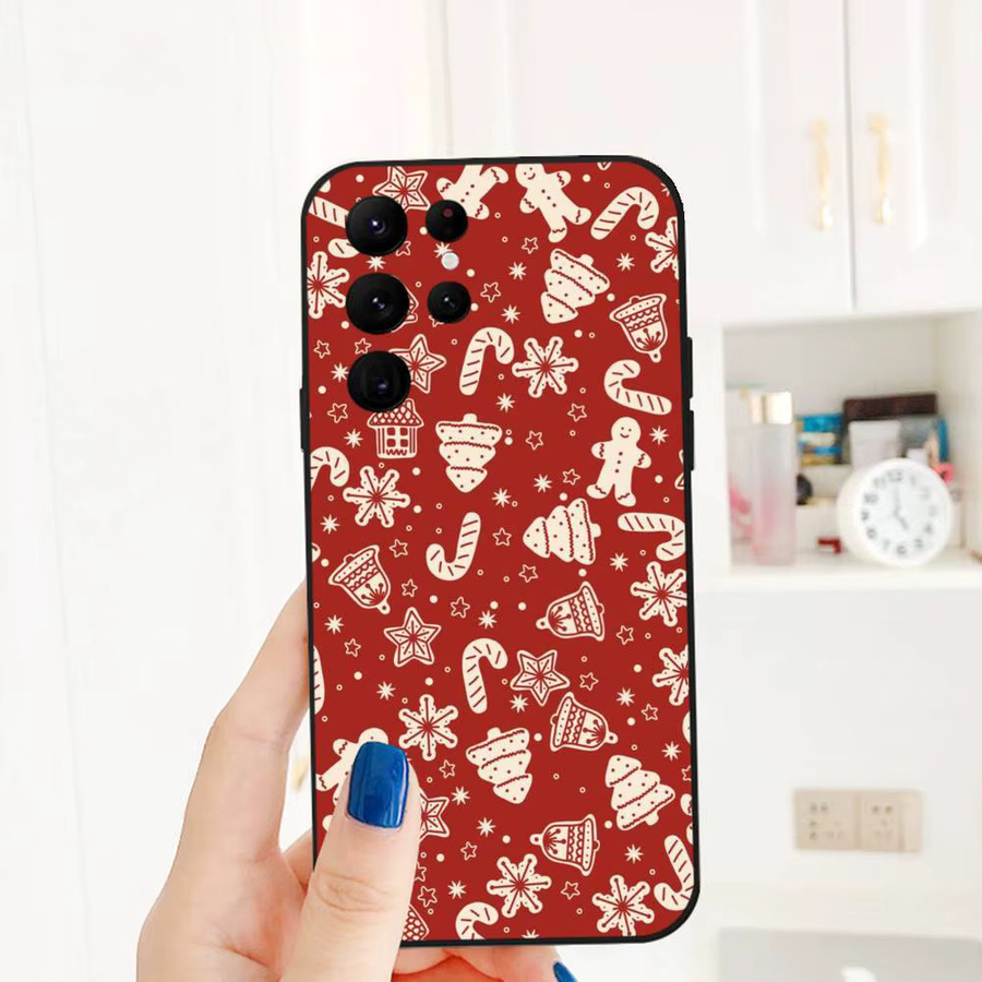Handyhülle Weihnachtsstrumpf Hirschkiefer für Samsung Galaxy S21 S22 S23 S24 S25 FE Plus in Schwarz - Bild 3