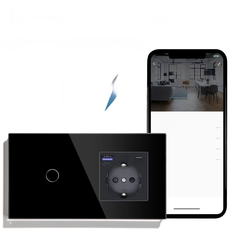 Bseed ZigBee Smart Wand-Touchschalter mit 2-Wege-Lichtsteuerung und USB Typ-C 20W Schnellladeanschluss, Gold, kompatibel mit Tuya Smart Life und Google Home - Bild 3
