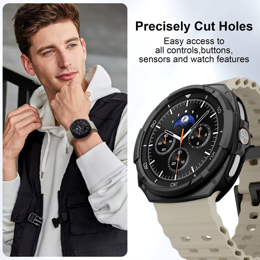 Lünettenring-Abdeckung für Samsung Galaxy Watch 8, PC, Schwarz, Klassisch - Bild 4