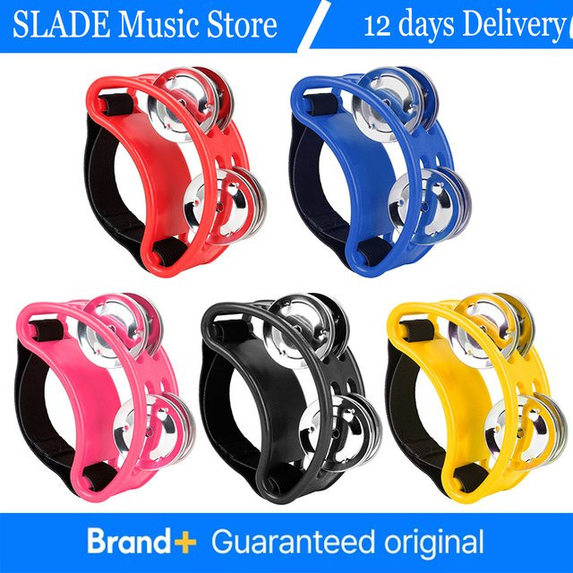 SLADE Mini Fuß Tamburin, Metall, Regenbogenfarben, Percussion Instrument - Bild 1