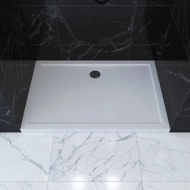 Aurlane Duschwanne Pure Rechteck aus Acryl in Weiß, B/T: 120 x 80 cm - Bild 1