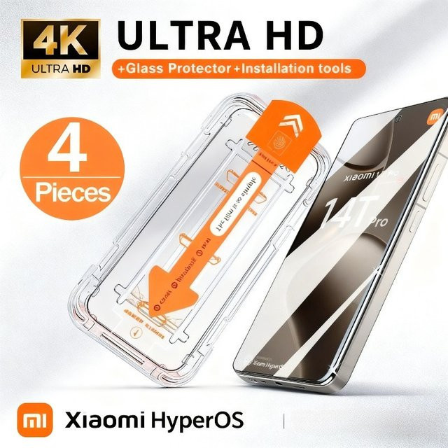 4er-Pack Xiaomi Displayschutzglas aus gehärtetem Glas mit 4K HD Auflösung und Oleophobic Coating in Transparent - Bild 1