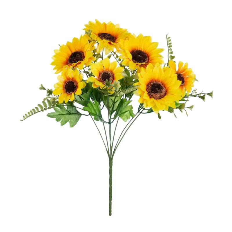 Künstliche Sonnenblumen aus Seide in Gelb für Tischdekoration, Hochzeit und Garten - Bild 3