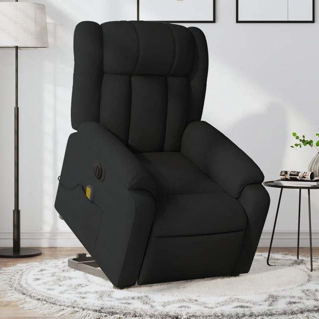 vidaXL Elektrischer Massagesessel mit Aufstehhilfe in Schwarz aus Stoff - Bild 2