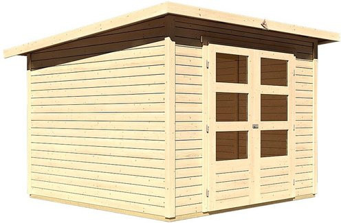 KARIBU Gartenhaus Stockach 4 aus Holz in Beige, B/H/T: 246 x 197 x 246 cm - Bild 1