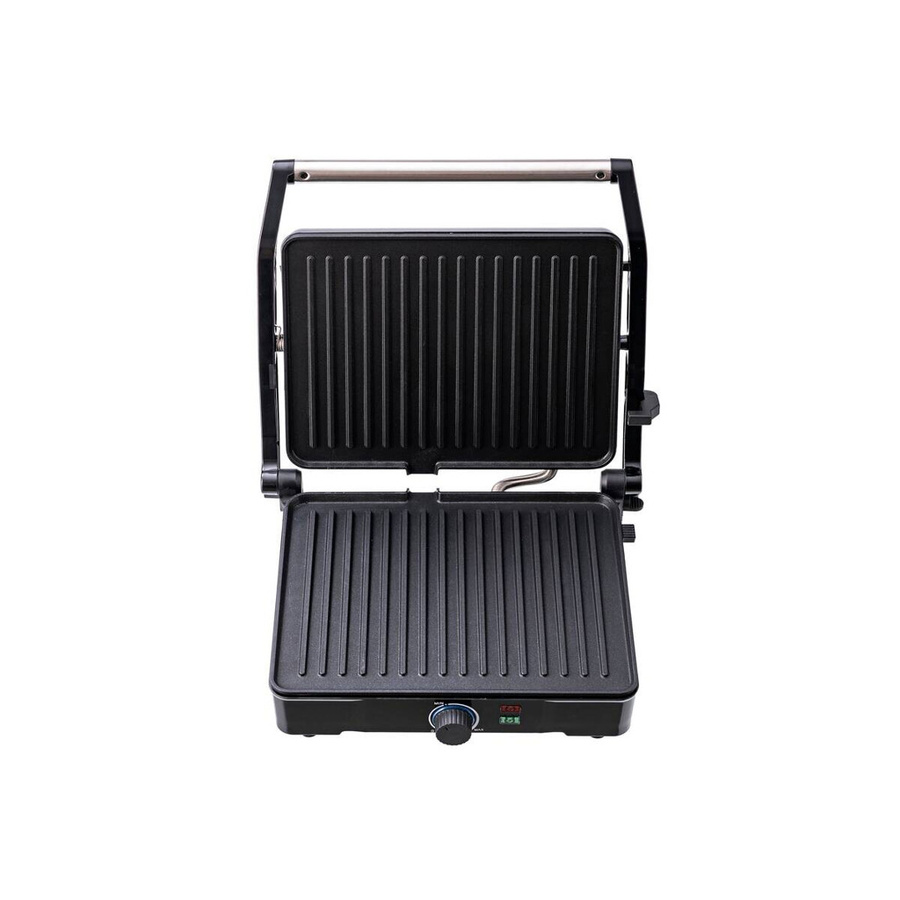 Bergner Kontaktgrill in Silber und Schwarz mit Überhitzungsschutz, B/H/L: 37 x 15 x 38 cm - Bild 1