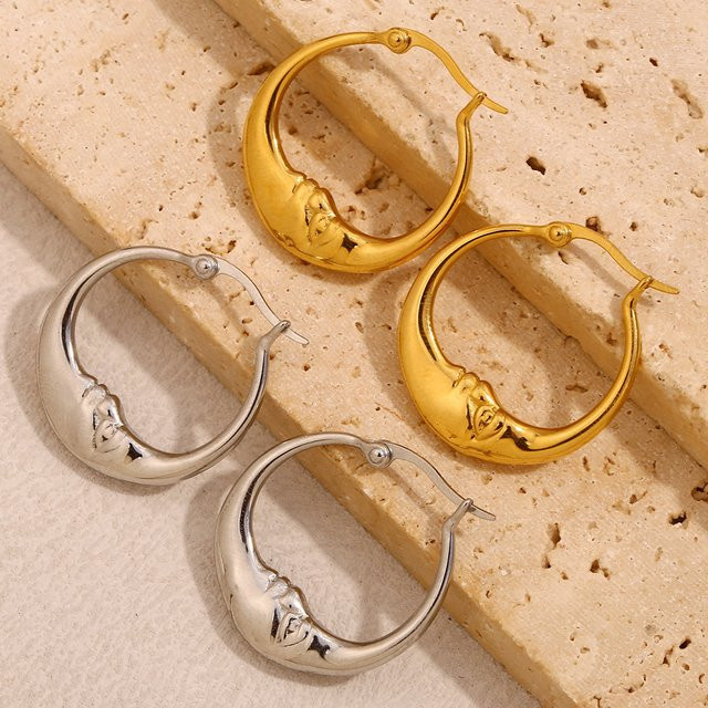 SLOONGJEWELRY Creolen, 18K vergoldet, Edelstahl, Gold, Damen - Bild 1