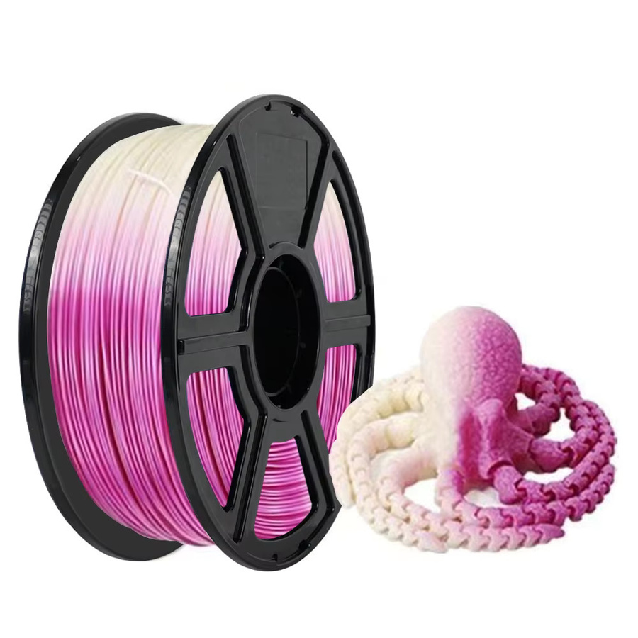 3D Maliang UV-reaktives PLA-Filament 1,75 mm für FDM-3D-Drucker, Farbwechsel von Weiß zu Blau, Rosa und Lila - Bild 4