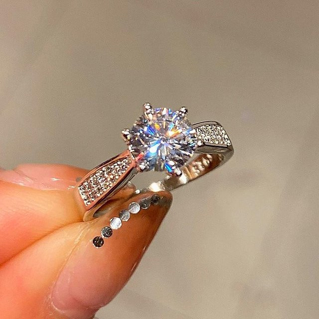 Verlobungsring 925 Silber, Zirkonia, Vintage, Damen - Bild 1
