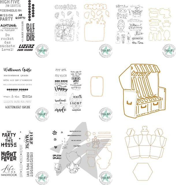 Metall-Stanzformen Muschel und Seepferdchen in Silber für Bastelarbeiten und DIY-Papierkarten - Bild 1