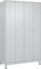 C+P PSA Doppel-Spind Classic PLUS mit 4 Abteilen, Grau, H x B x T: 195 x 120 x 50 cm - Bild 1