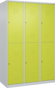 C+P Doppelstock-Spind Classic PLUS mit 3 Abteilen, Stahl, Zylinderschloss, H x B x T: 185 x 120 x 50 cm - Bild 1