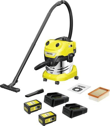 Kärcher Home & Garden WD 4-18 S Dual Battery Set Akku-Nass-/Trockensauger in Gelb mit 2 Akkus und Ladegerät, 380 W, 20 l Volumen - Bild 1