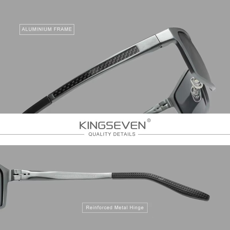 KINGSEVEN Sonnenbrille, polarisiert, Vollrand, Kunststoff, Unisex - Bild 2