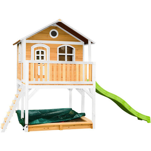 Axi Marc Spielhaus aus Holz in Braun, Weiß und Lindgrün, B/H/T: 432 x 293 x 212 cm - Bild 4