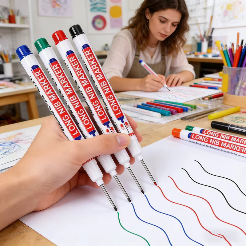 4 Stück wasserfeste Perforationsstifte in Blau, 20 mm lange Marker für Metall und Holzbearbeitung - Bild 5