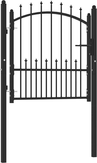 vidaXL Zauntor mit Spitzen aus Stahl in Schwarz, Breite: 100 cm - Bild 1