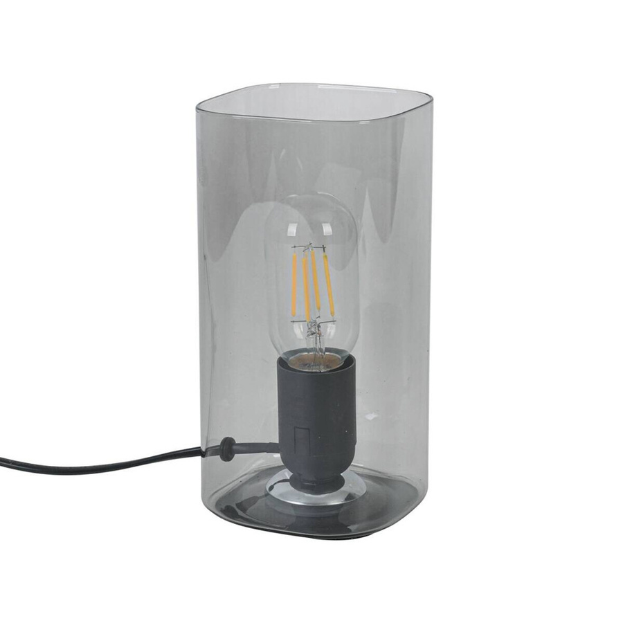 Nolo Tischleuchte Paige aus Glas in Grau Transparent mit E27 Fassung, B/T/H: 9,5 x 9,5 x 20 cm - Bild 2