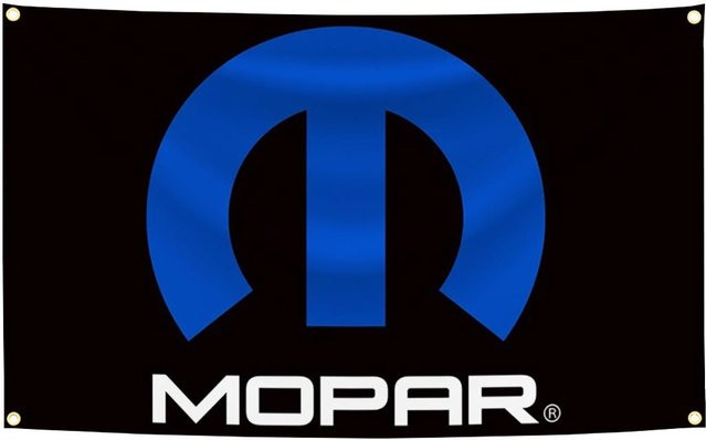 M-Mopars Rennwagen Flagge Wandteppich von JMG Household Supplies, Blau, B/H: 90 x 150 cm - Bild 1